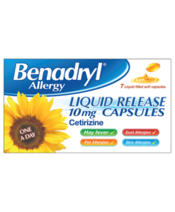 Benadryl Allergy Liquid Release One A Day 10mg Capsules 7 Liquid Filled Soft Capsules