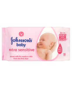 Johnson's Baby Extra Sensitive Wipes Fragrance Free 56 Wipes