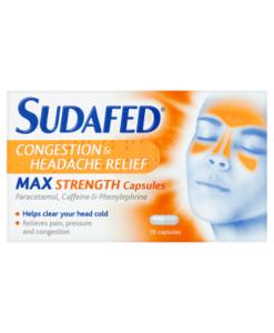 Sudafed Congestion & Headache Relief Max Strength Capsules 16 Capsules
