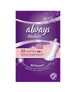 Always Dailies Pantyliners Normal Freshness With Gentle Fresh Scent 32 Count