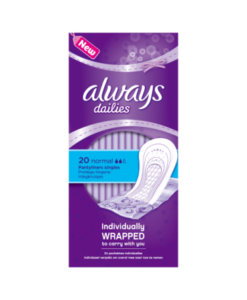 Always Dailies Individually Wrapped Normal Pantyliner Singles 20 count
