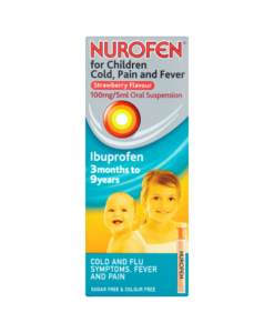 Nurofen for Children Cold, Pain and Fever Strawberry Flavour 3 Months to 9 Years 100ml