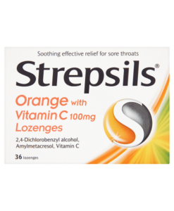 Strepsils Orange with Vitamin C 100mg Lozenges 36 Lozenges