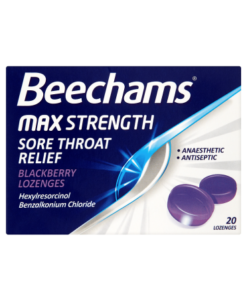 Beechams Max Strength Sore Throat Relief Blackberry Lozenges 20 Lozenges