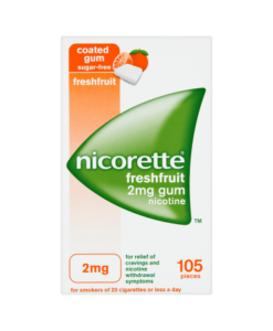 Nicorette Freshfruit Sugar Free Gum 2mg Nicotine 105 Pieces