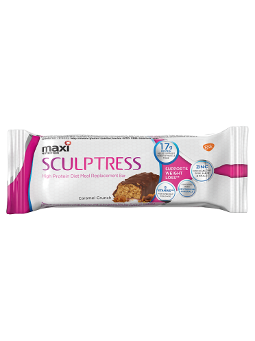 Maxi Nutrition Sculptress High Protein Diet Meal Replacement Bar Caramel Crunch 60g