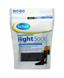 Scholl Flight Socks Black 1 Pair Shoe Sizes 3-6