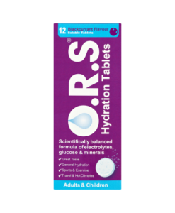 O.R.S Hydration Tablets Adults & Children 12 Blackcurrant Flavour Soluble Tablets