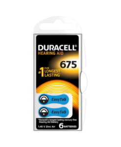 Duracell DA675 Hearing Aid Batteries 6 counts